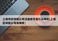 上海市区块链公司注册条件是什么样的[上海区块链公司有哪些]