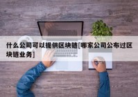 什么公司可以提供区块链[哪家公司公布过区块链业务]